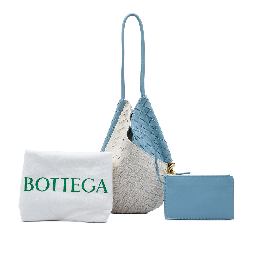 Bottega Veneta Intrecciato Solstice Sac Petit nappa Bleu – vue 6 – GABY PARIS