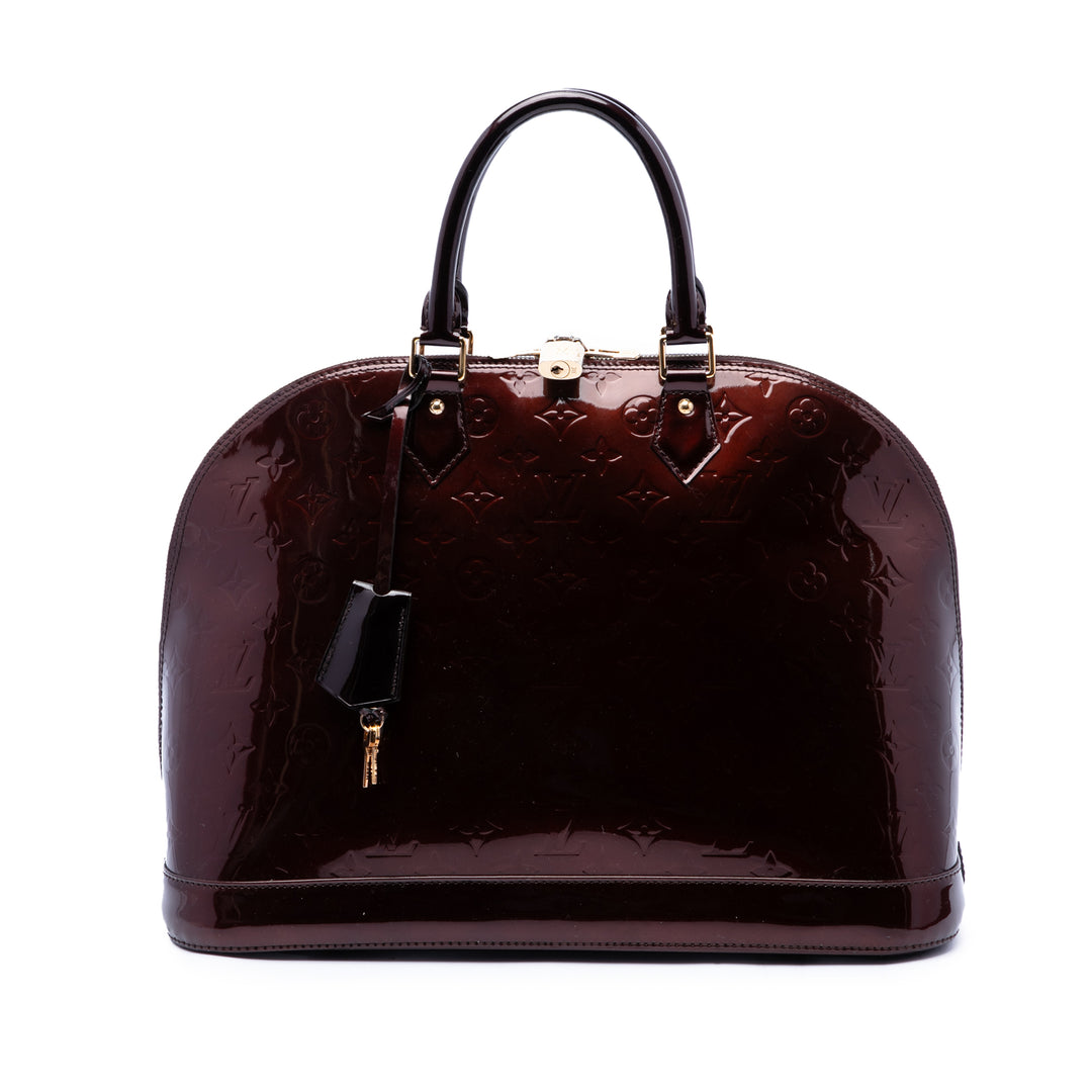 Louis Vuitton Sac à main Alma Monogram GM Cuir verni Violet – vue principale – GABY PARIS