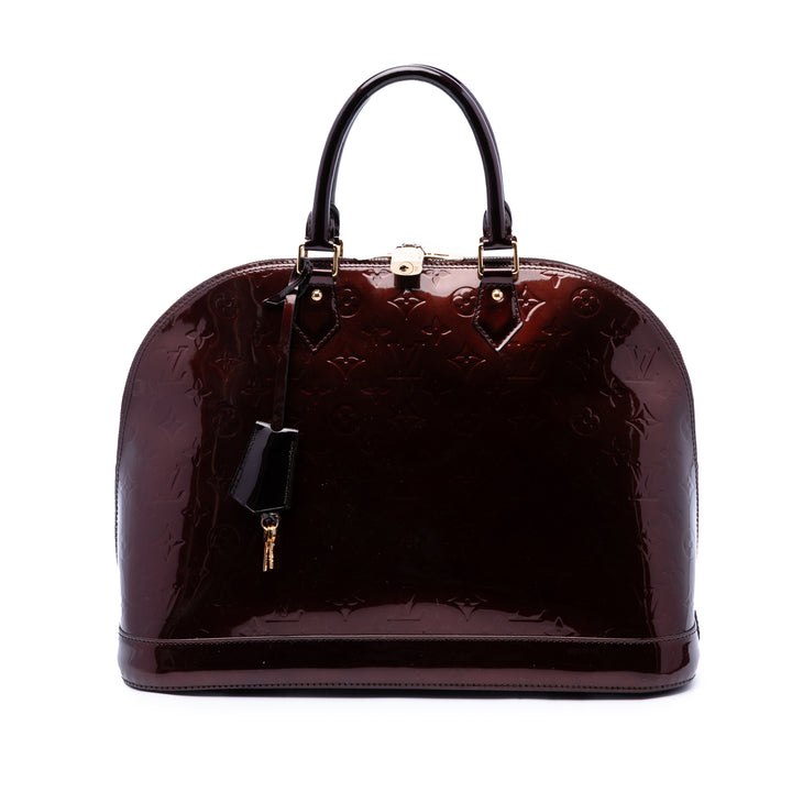 Louis Vuitton Sac à main Alma Monogram GM Cuir verni Violet – vue principale – GABY PARIS