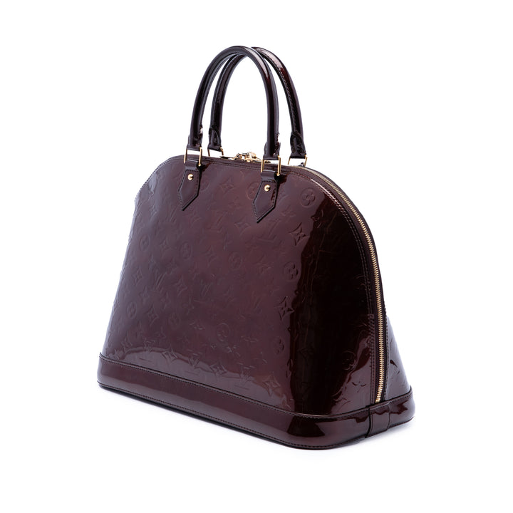 Louis Vuitton Sac à main Alma Monogram GM Cuir verni Violet – vue 2 – GABY PARIS