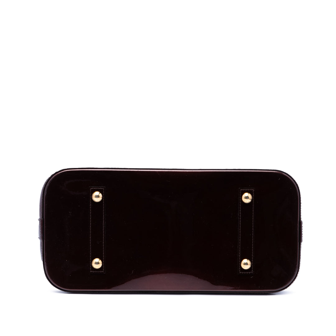 Louis Vuitton Sac à main Alma Monogram GM Cuir verni Violet – vue 3 – GABY PARIS