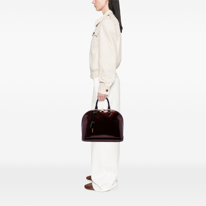 Louis Vuitton Sac à main Alma Monogram GM Cuir verni Violet – vue 6 – GABY PARIS