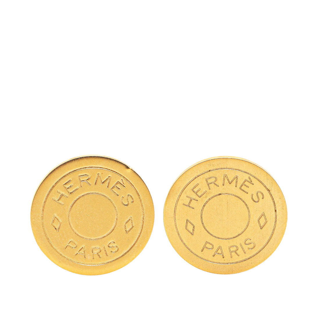 Gold Plated Bijouterie Fantaisie Clou De Selle Clip On Earrings Gold - Gaby Paris
