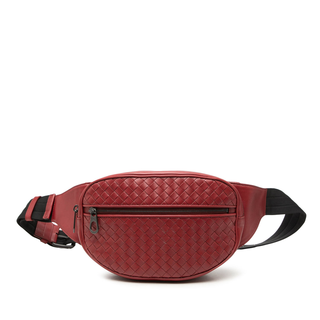 Intrecciato Sac ceinture nappa Rouge