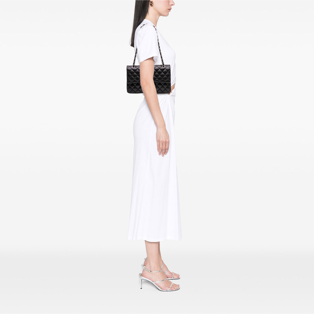 Medium Classic Lambskin Double Flap Black - Gaby Paris