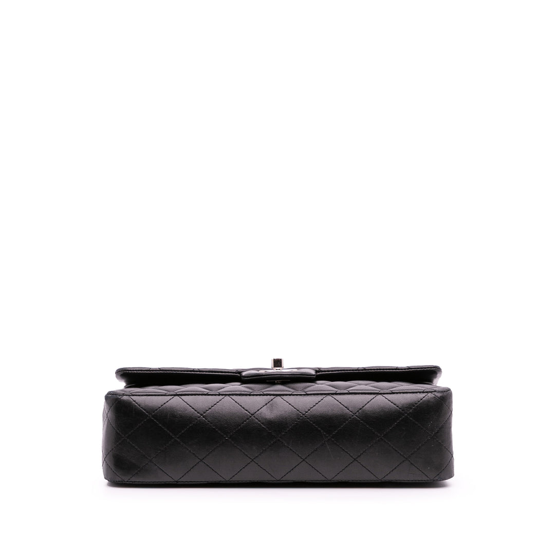 Medium Classic Lambskin Double Flap Black - Gaby Paris