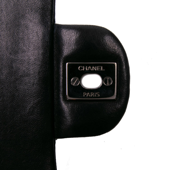 Medium Classic Lambskin Double Flap Black - Gaby Paris