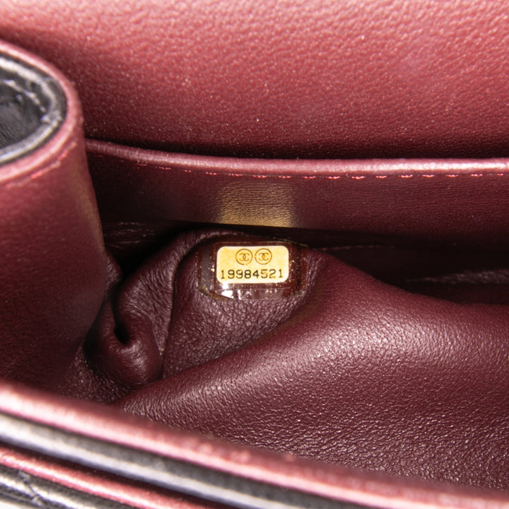 Medium Classic Lambskin Double Flap Black - Gaby Paris