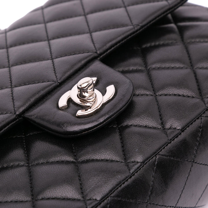 Medium Classic Lambskin Double Flap Black - Gaby Paris