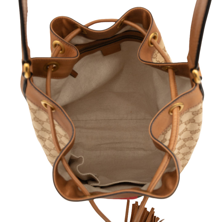 Gucci GG Toile Web Rania Drawstring Hobo