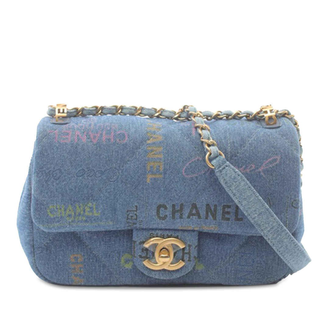 Mini Rectangular Denim Mood Flap Blue - Gaby Paris