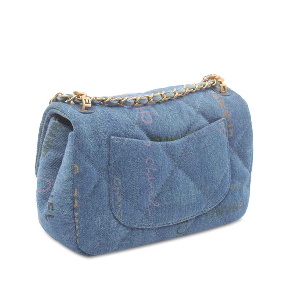 Mini Rectangular Denim Mood Flap Blue - Gaby Paris