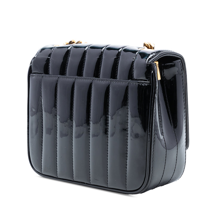 Saint Laurent Small Cuir verni Monogram Vicky Sac à chaîne