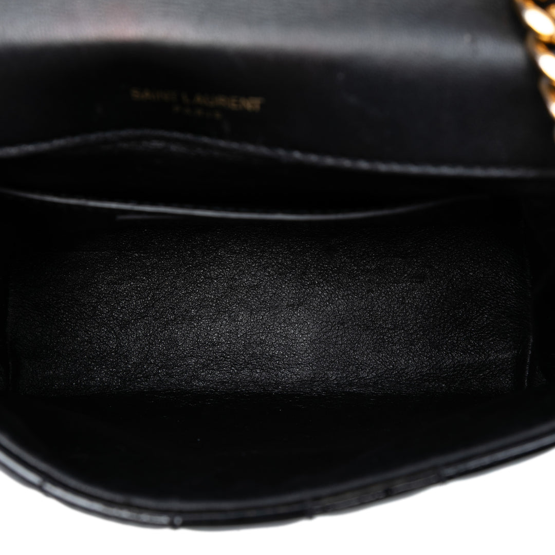 Saint Laurent Small Cuir verni Monogram Vicky Sac à chaîne