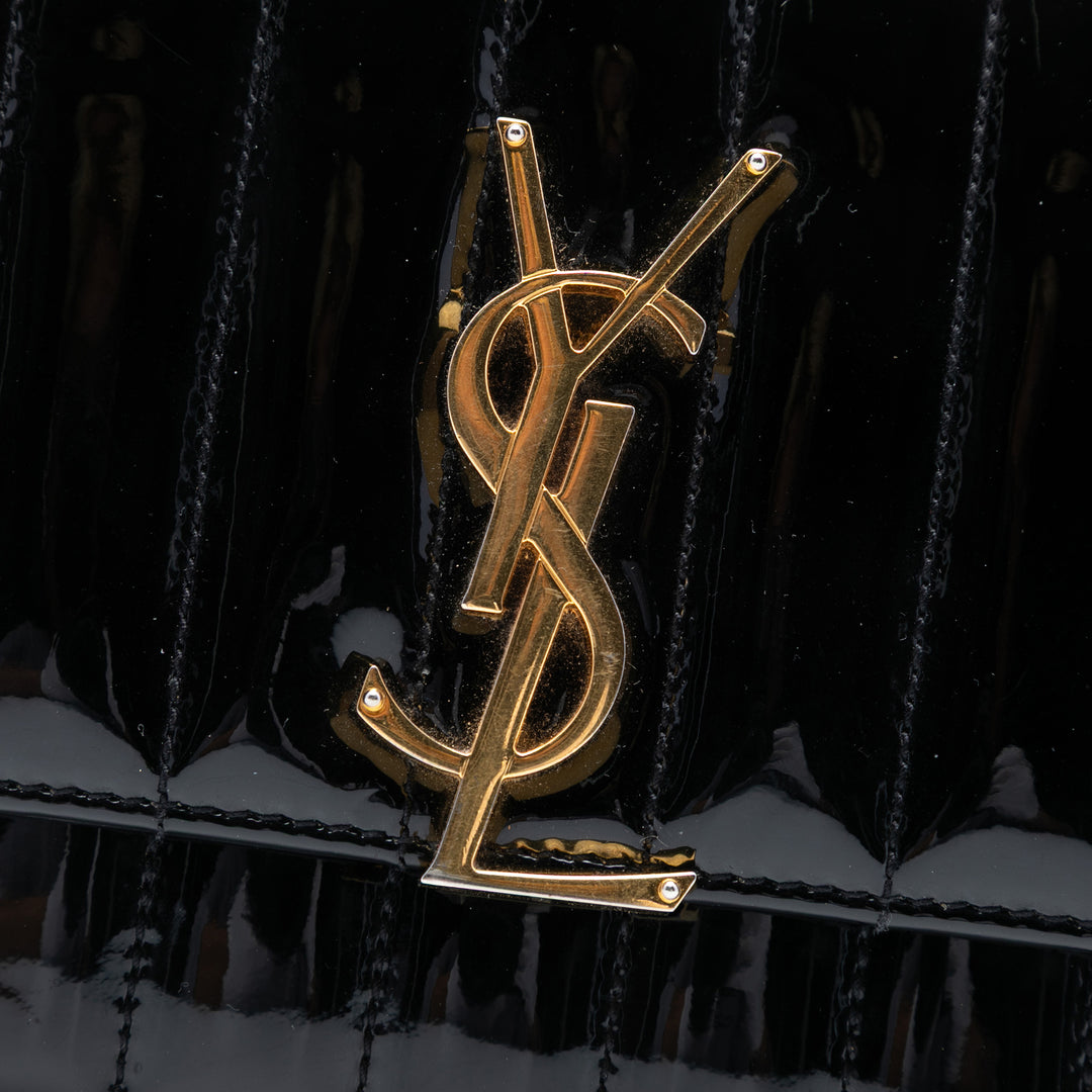 Saint Laurent Small Cuir verni Monogram Vicky Sac à chaîne