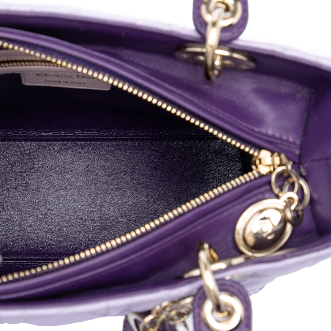 Dior Medium Tricolor Cuir d’agneau Cannage Lady Dior