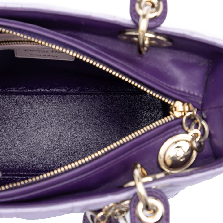 Dior Medium Tricolor Cuir d’agneau Cannage Lady Dior