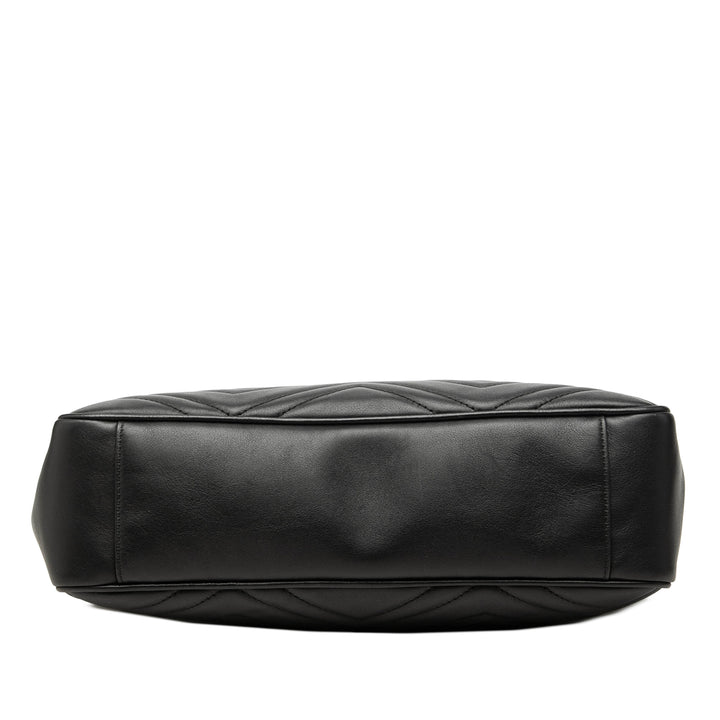 Gucci GG Marmont Matelasse Chaîne Sac Moyen Cuir de veau Noir – vue 3 – GABY PARIS