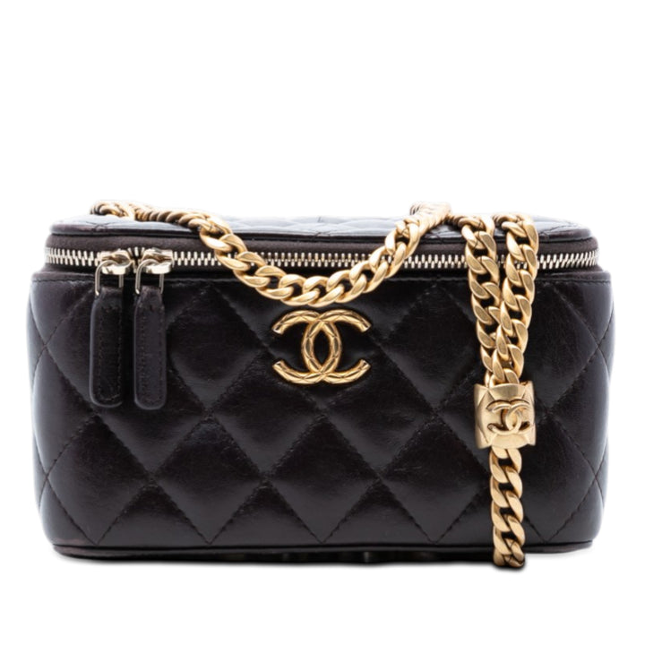 Chanel Small Matelassé Cuir d’agneau Pillow Crush Vanity avec chaîne
