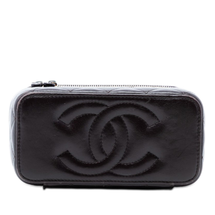 Chanel Small Matelassé Cuir d’agneau Pillow Crush Vanity avec chaîne