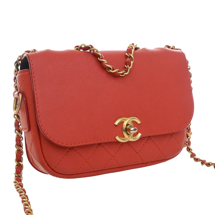 Chanel Matelassé Cuir de veau Multi Pochetteing à rabat et Coin Purse