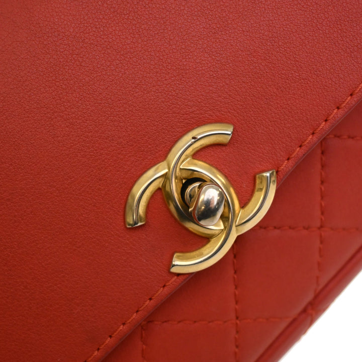 Chanel Matelassé Cuir de veau Multi Pochetteing à rabat et Coin Purse