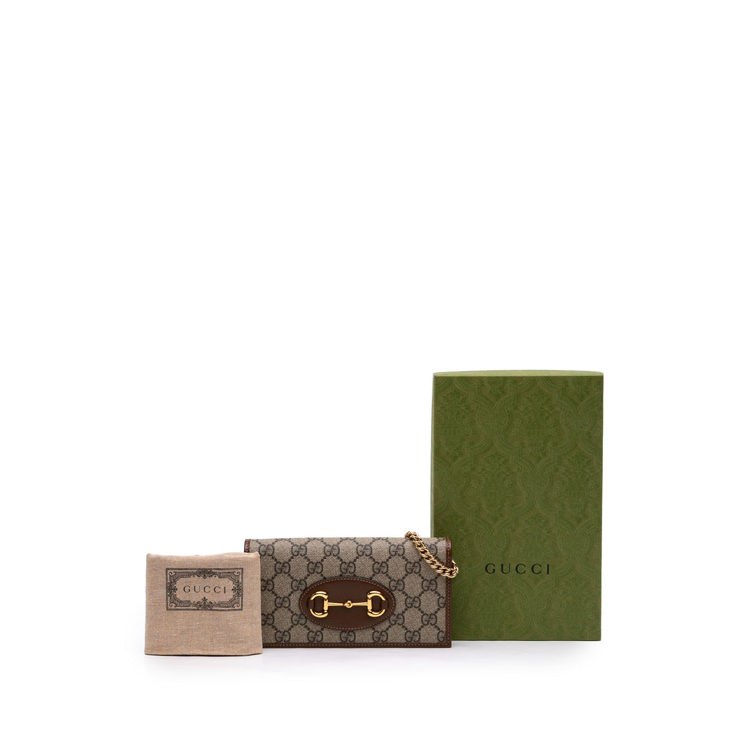 Gucci GG Supreme Horsebit 1955 Wallet on Chain