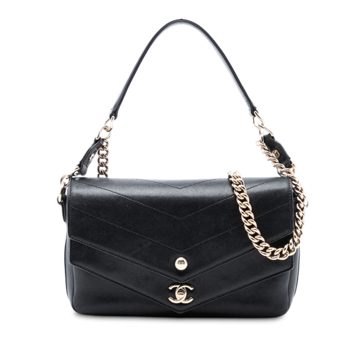 Chanel Mini Matelassé Sheepskin Double Chevron à rabat
