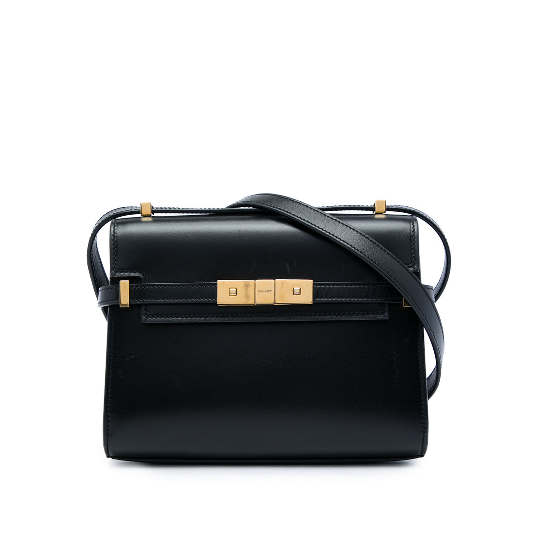 Saint Laurent Manhattan Sac Mini Cuir de veau lisse Noir – vue principale – GABY PARIS
