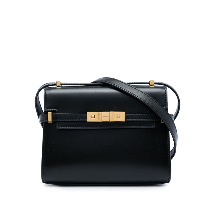 Saint Laurent Manhattan Sac Mini Cuir de veau lisse Noir – vue principale – GABY PARIS