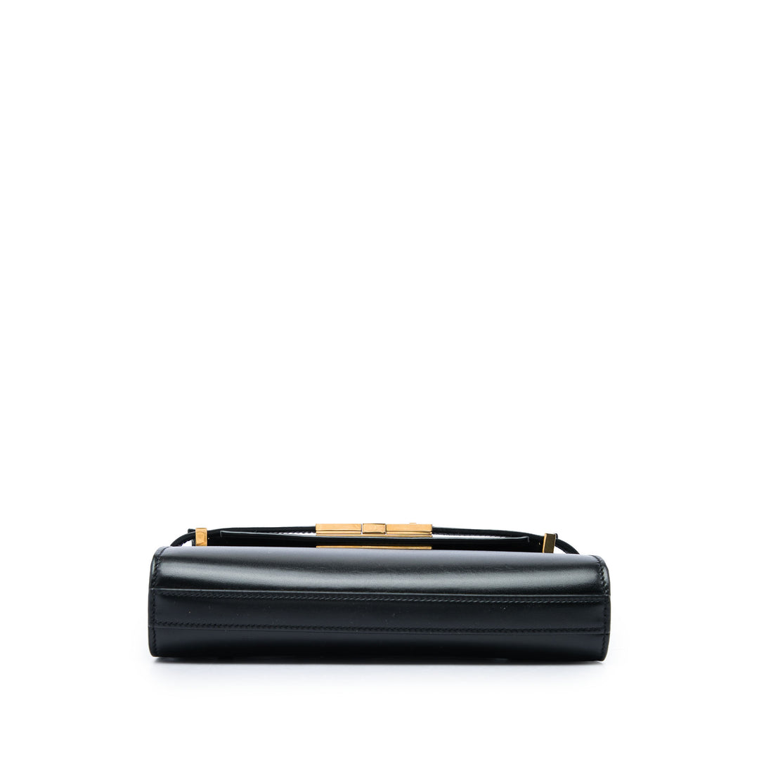 Saint Laurent Manhattan Sac Mini Cuir de veau lisse Noir – vue 3 – GABY PARIS
