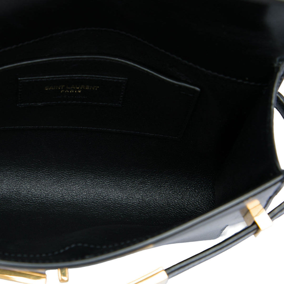 Saint Laurent Manhattan Sac Mini Cuir de veau lisse Noir – vue 4 – GABY PARIS