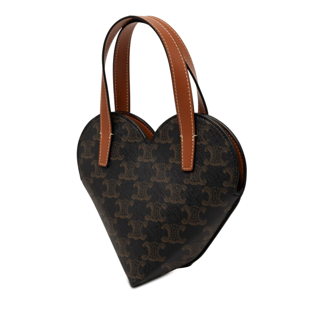 Celine Teen Triomphe Coated Toile Coeur Sac