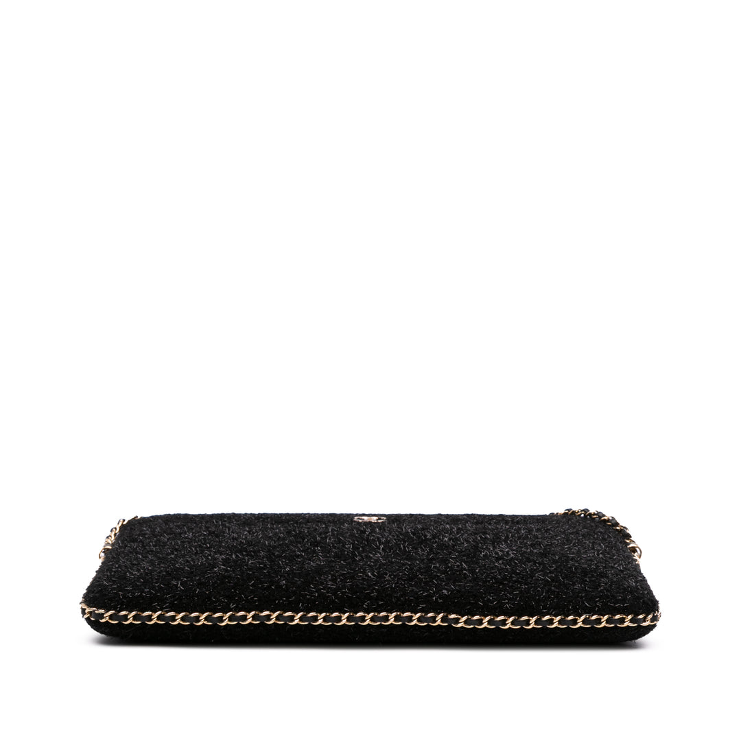 Tweed Chain Around Tablet Holder Black - Gaby Paris