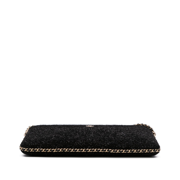 Tweed Chain Around Tablet Holder Black - Gaby Paris
