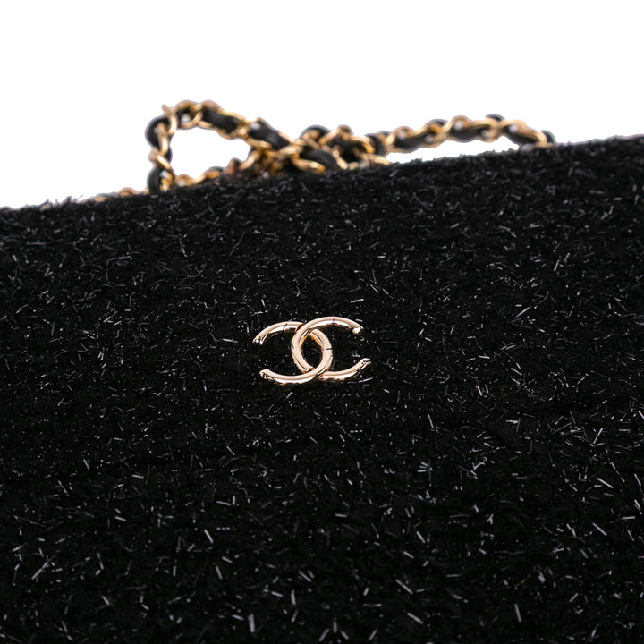Tweed Chain Around Tablet Holder Black - Gaby Paris