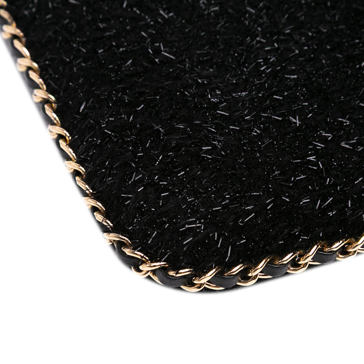 Tweed Chain Around Tablet Holder Black - Gaby Paris