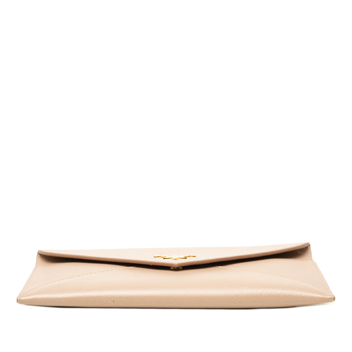 Prada Portefeuille Enveloppe Saffiano Beige – vue 3 – GABY PARIS