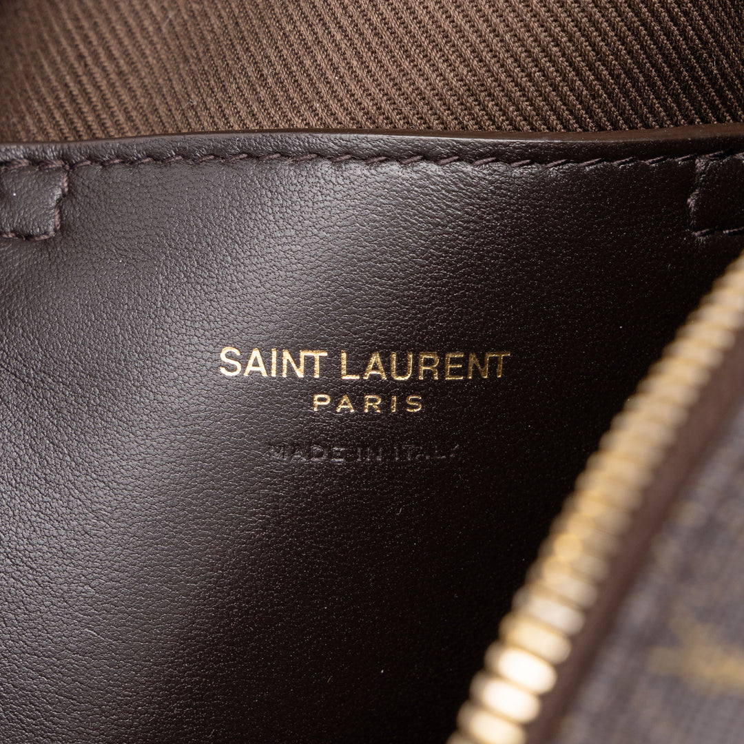Saint Laurent Pochette Le Monogramme Toile enduite Marron – vue 5 – GABY PARIS