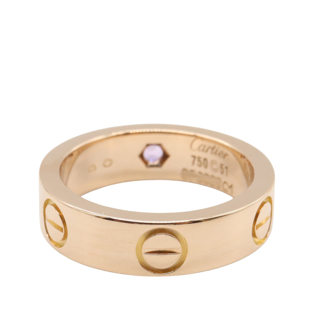 18K Rose Gold and Pink Sapphire Classic Love Ring Pink - Gaby Paris