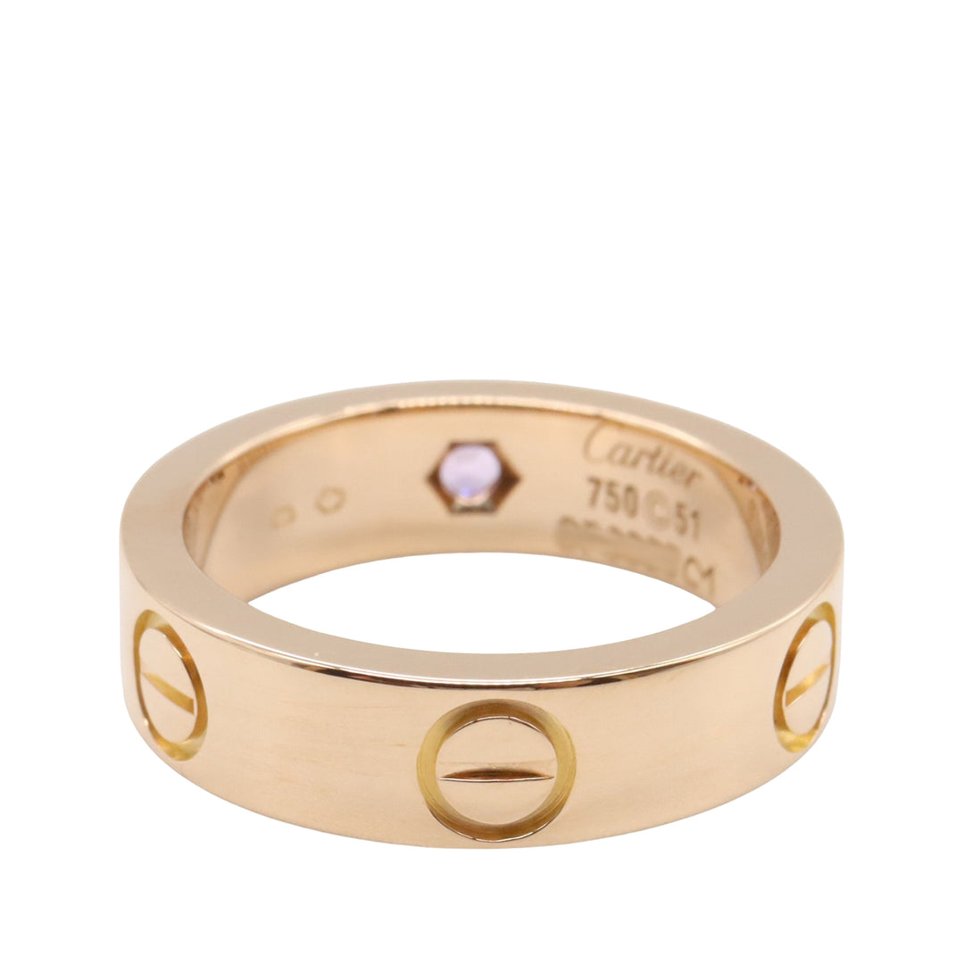 18K Rose Gold and Pink Sapphire Classic Love Ring Pink - Gaby Paris