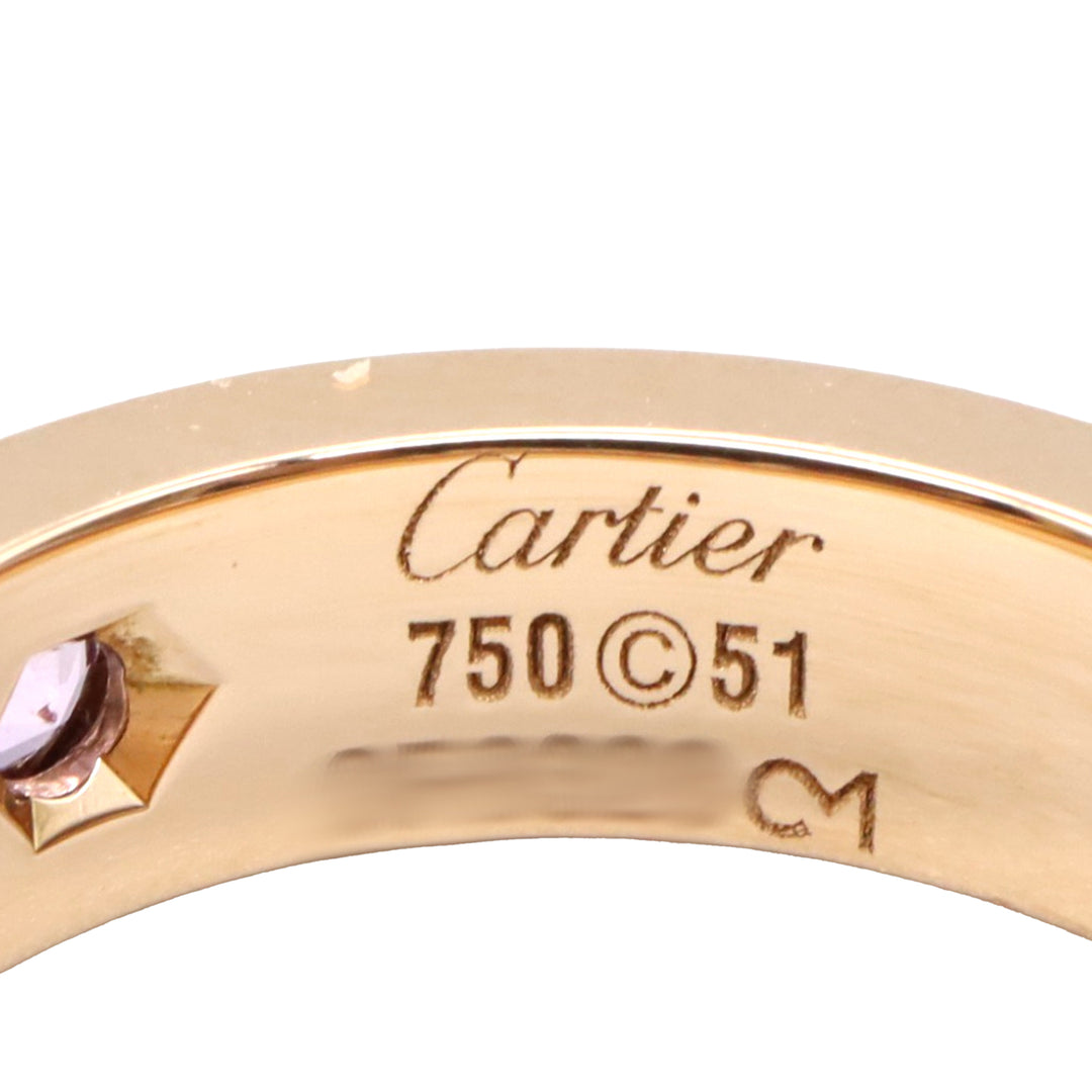 18K Rose Gold and Pink Sapphire Classic Love Ring Pink - Gaby Paris
