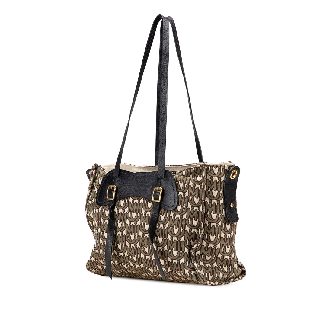 Canvas Monogram Tote Brown - Gaby Paris