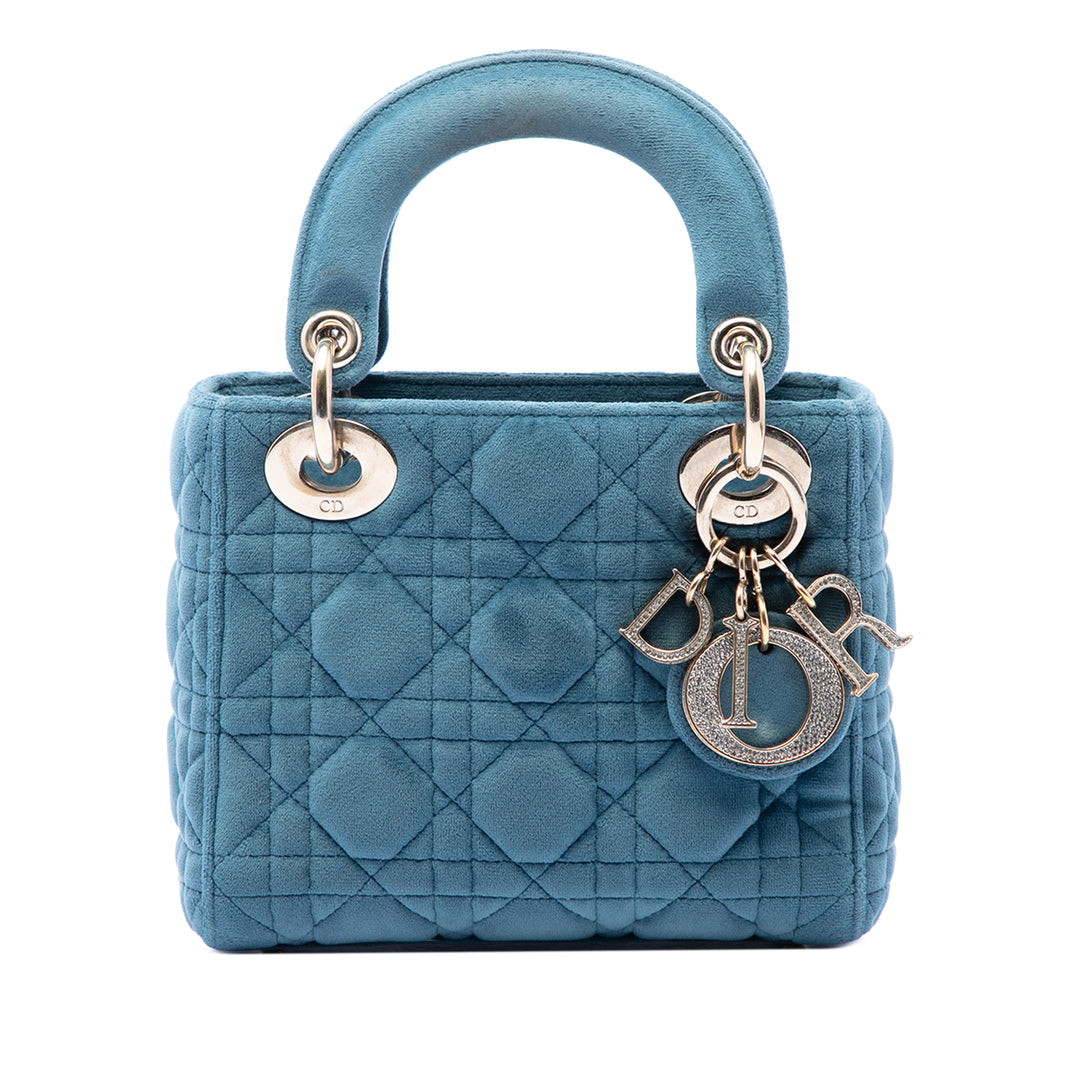 Dior Mini Velours Cannage Lady Dior