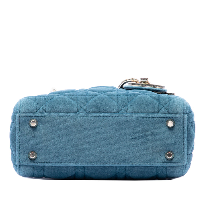 Dior Mini Velours Cannage Lady Dior