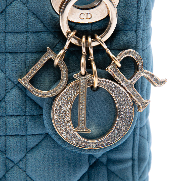 Dior Mini Velours Cannage Lady Dior