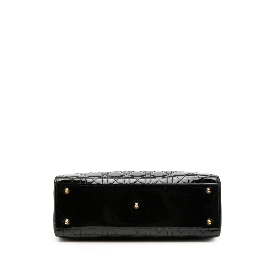 Dior Large Cuir verni Cannage Lady Dior