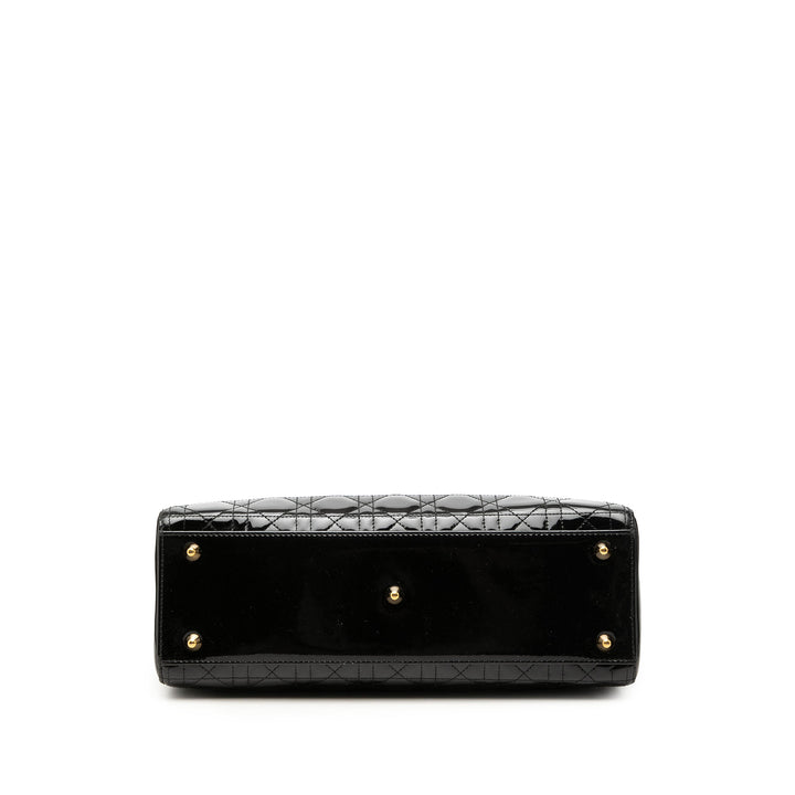 Dior Large Cuir verni Cannage Lady Dior