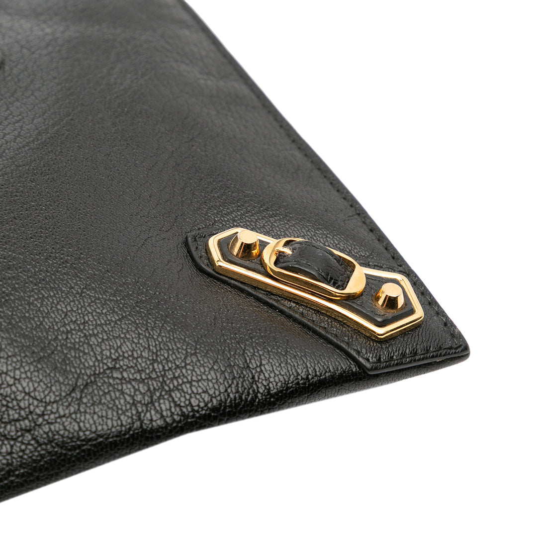 Chevre Motocross Metallic Edge Clutch Black - Gaby Paris