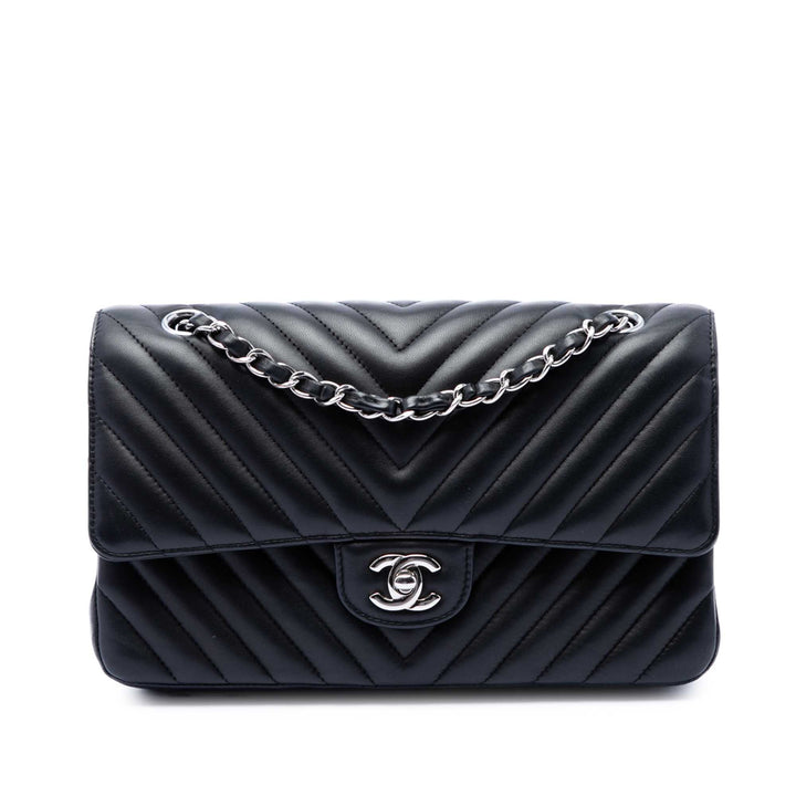 Chanel Medium Classic Chevron Cuir d’agneau Double rabat